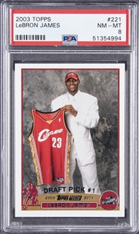 2003-04 Topps #221 LeBron James Rookie Card - PSA NM-MT 8